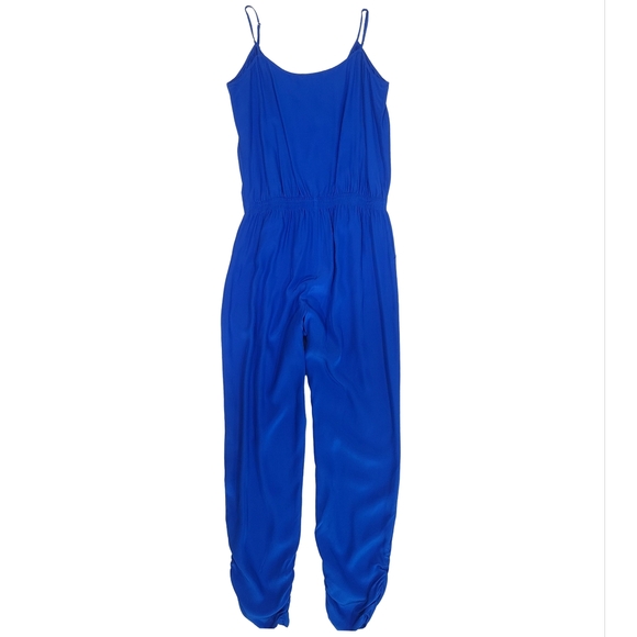 PARKER Royal Silk Spaghetti Cami Strap Wrap & Snap Jogger Leg Jumpsuit "Liv" L - Picture 3 of 16